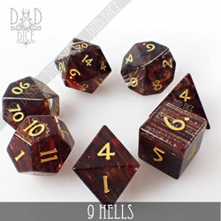 9 Hells Glass Dice Set (Gift Box) (Online Order Only)