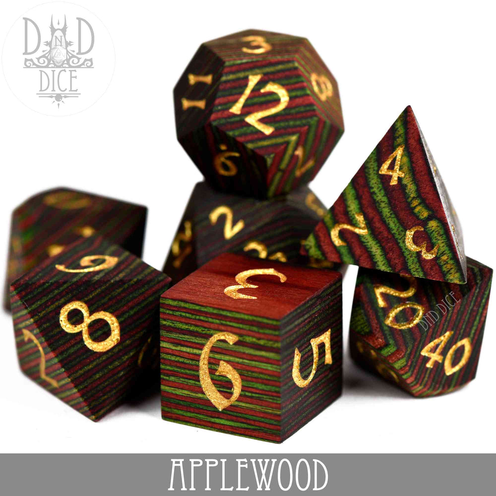 Applewood Wood Dice Set (Gift Box) (Online Order Only)