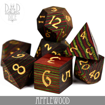 Applewood Wood Dice Set (Gift Box) (Online Order Only)