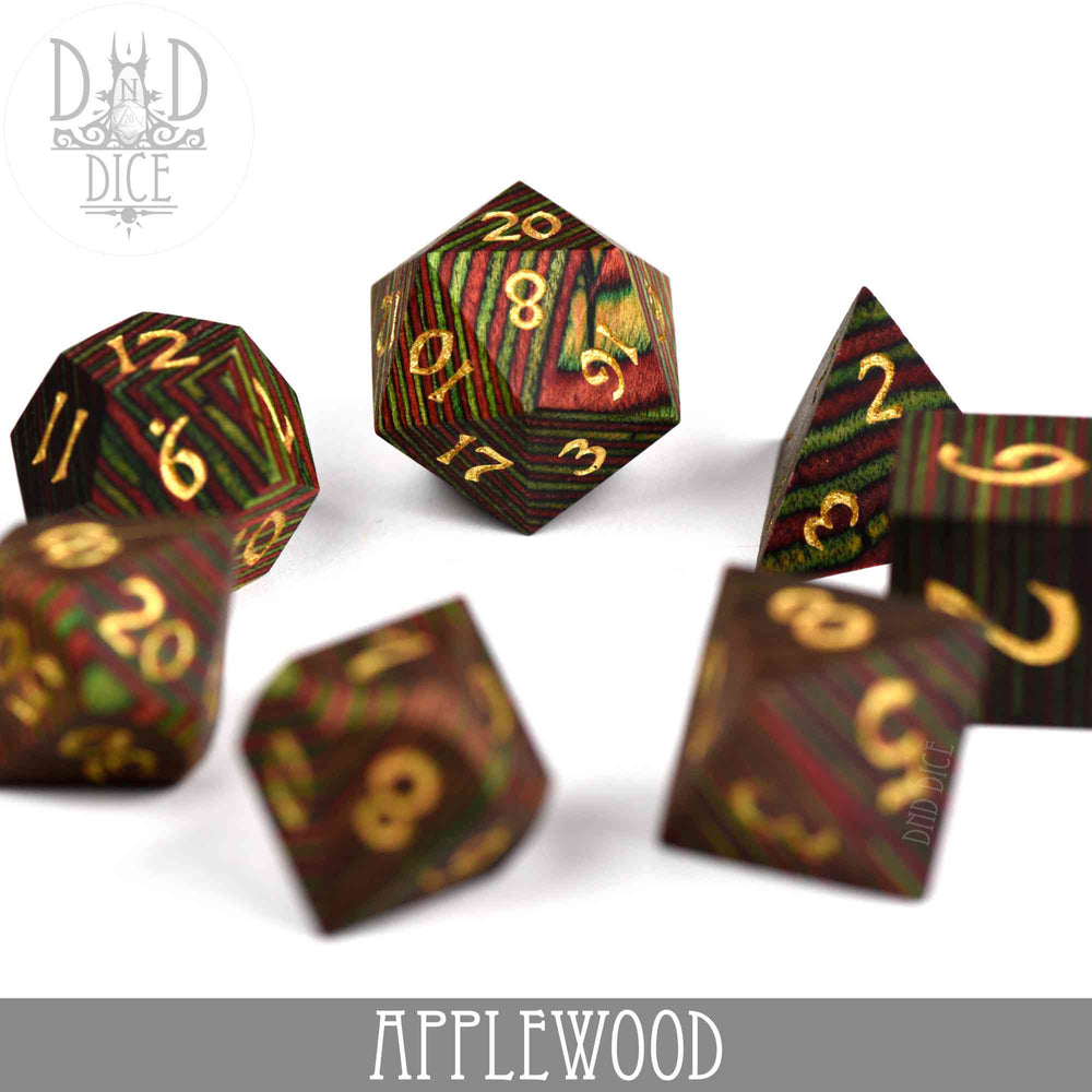 Applewood Wood Dice Set (Gift Box) (Online Order Only)