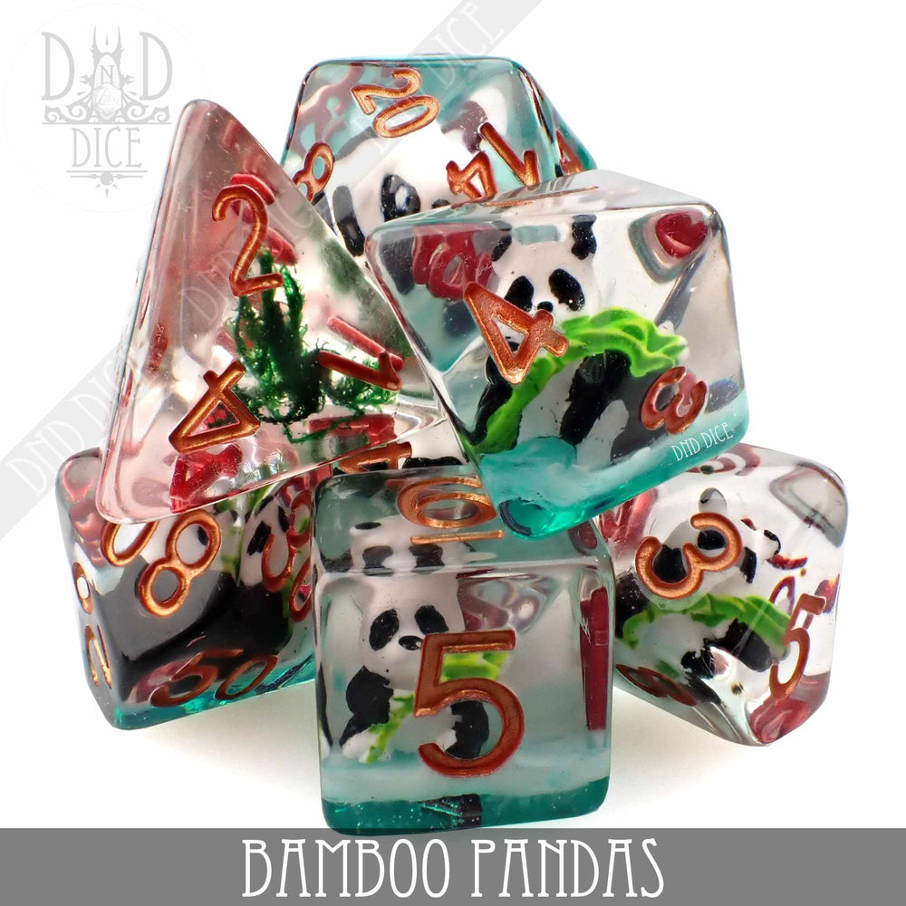 Bamboo Pandas Dice Set (Online Order Only)