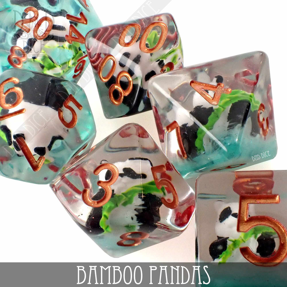 Bamboo Pandas Dice Set (Online Order Only)