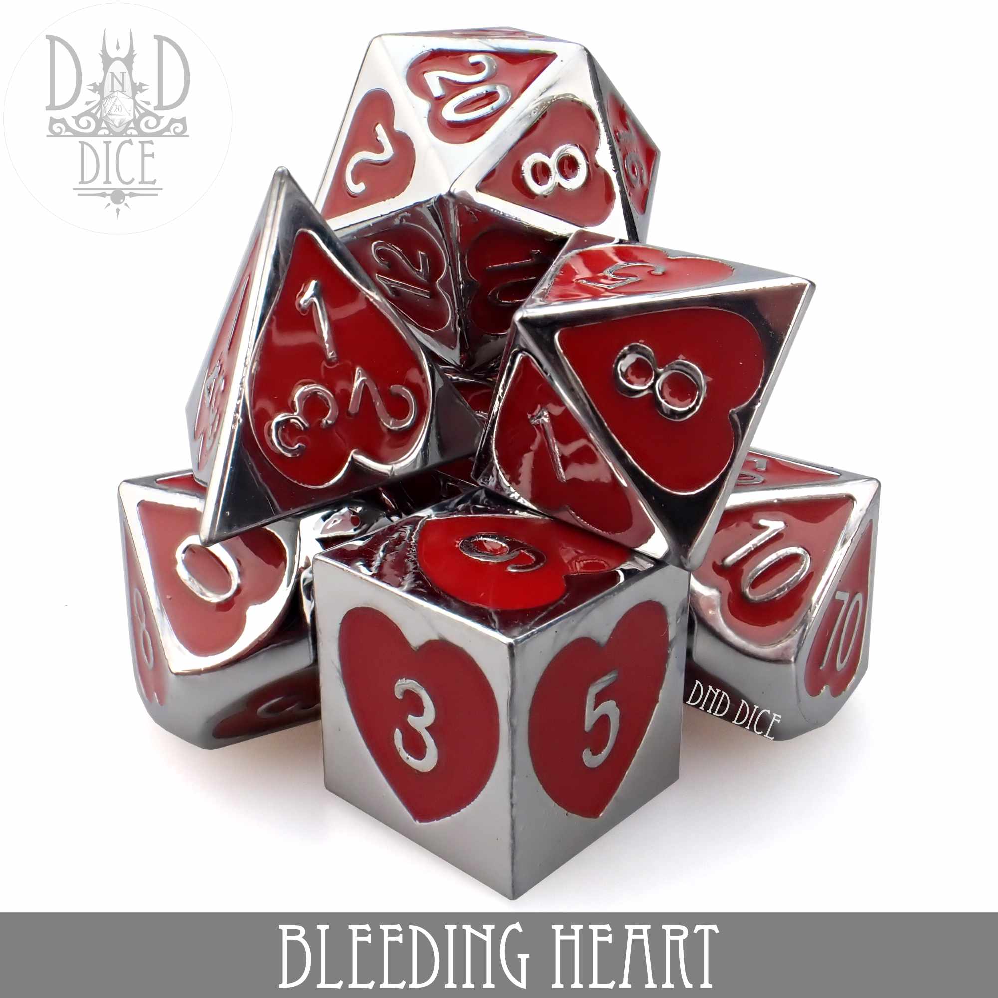 Bleeding Heart Metal Dice Set (Online Order Only)