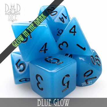 Blue Glow in the Dark Dice Set (Online Order Only)