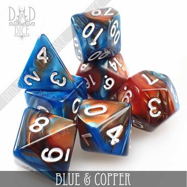 Blue & Copper Dice Set (Online Order Only)