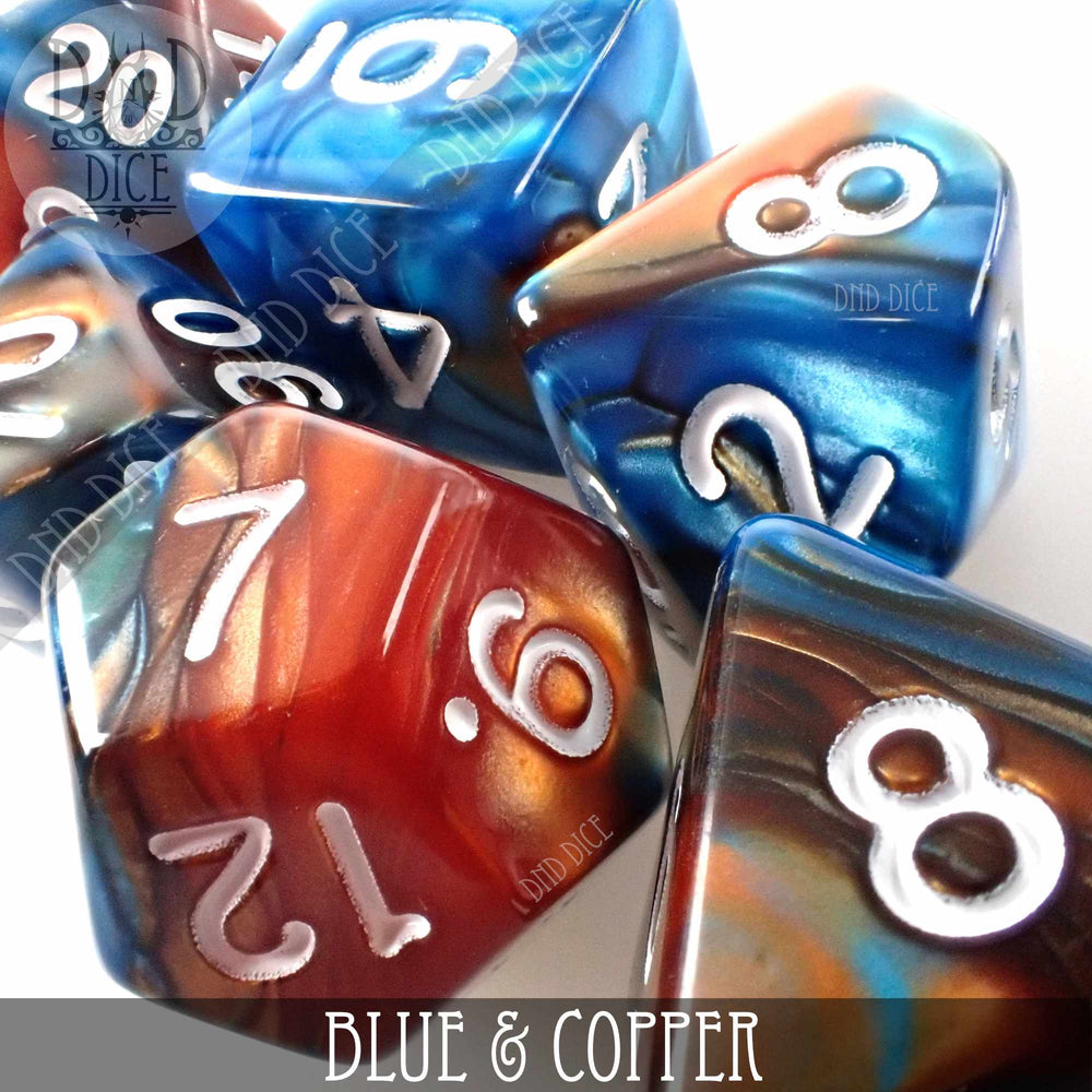 Blue & Copper Dice Set (Online Order Only)
