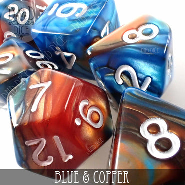 Blue & Copper Dice Set (Online Order Only)