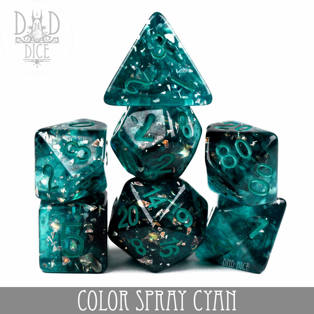 Color Spray Cyan Dice Set (Online Order Only)