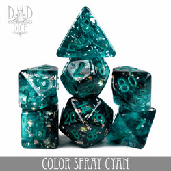 Color Spray Cyan Dice Set (Online Order Only)