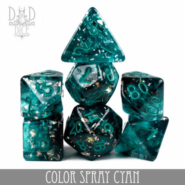Color Spray Cyan Dice Set (Online Order Only)