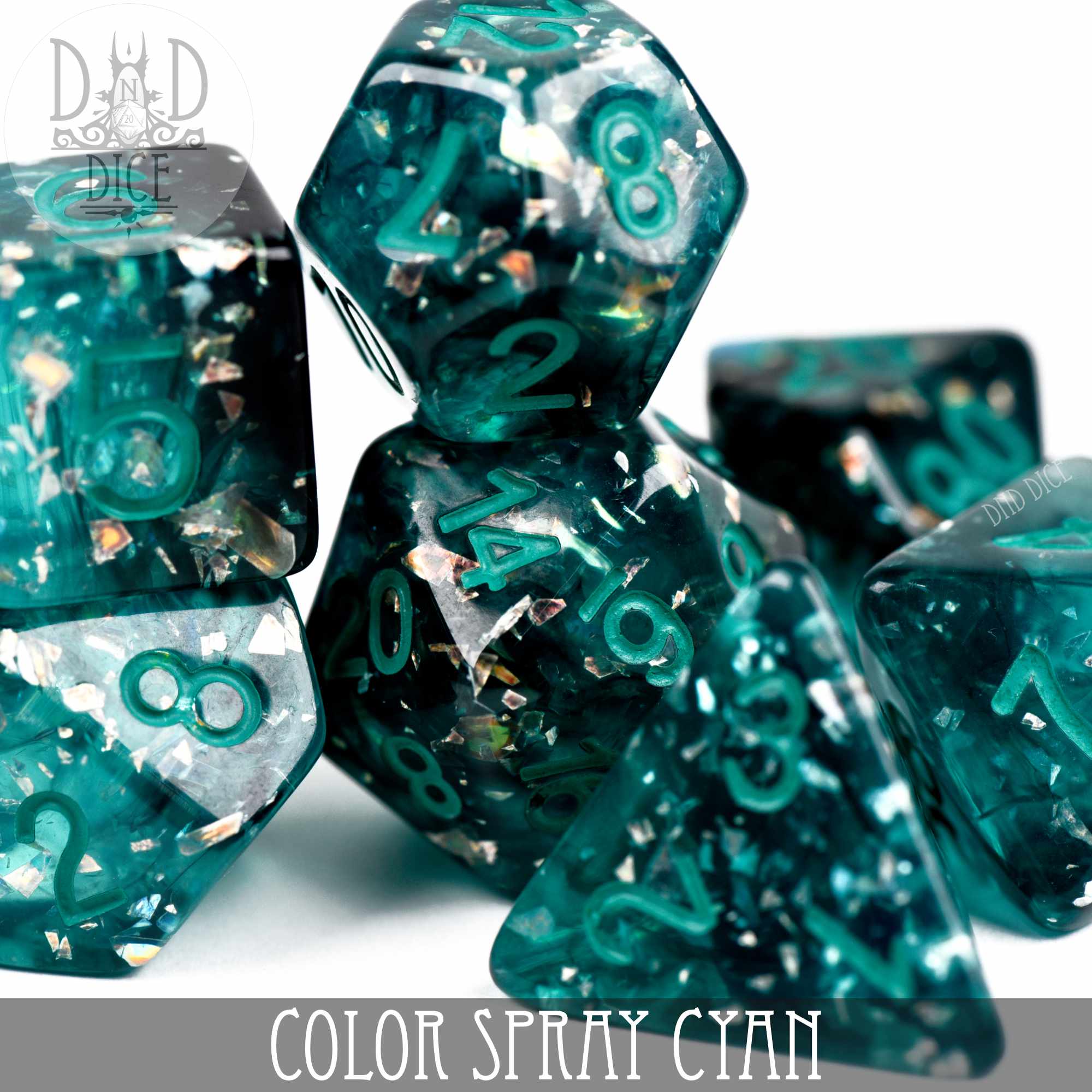 Color Spray Cyan Dice Set (Online Order Only)
