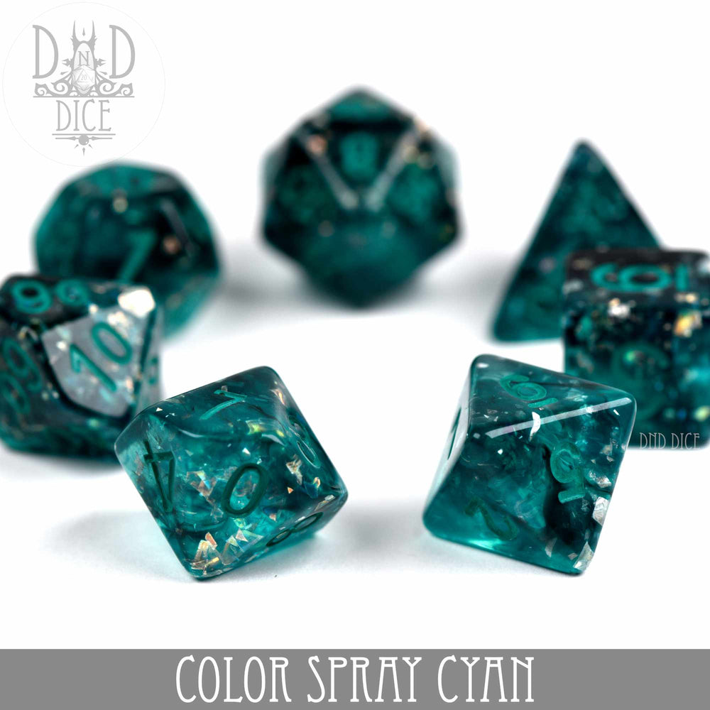 Color Spray Cyan Dice Set (Online Order Only)