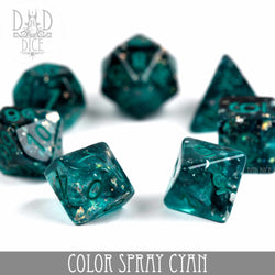 Color Spray Cyan Dice Set (Online Order Only)