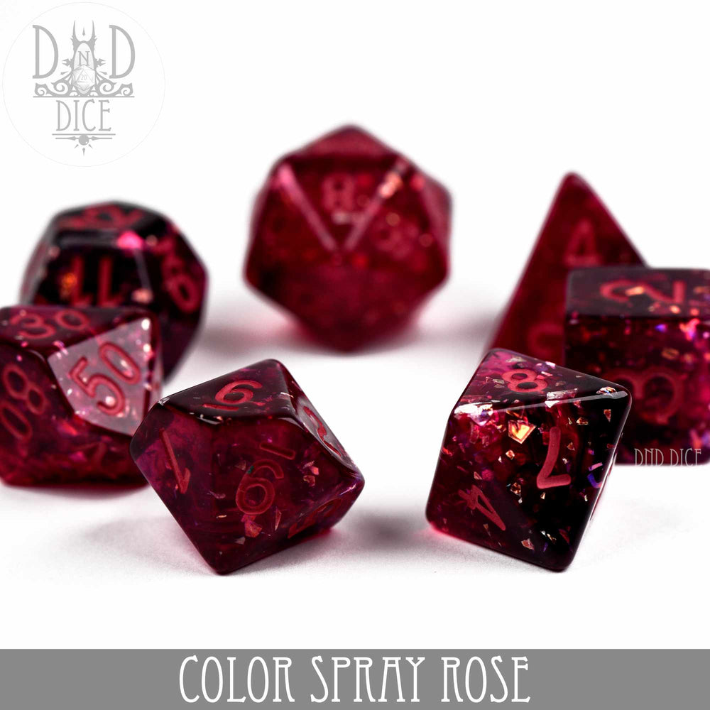 Color Spray Rose Dice Set (Online Order Only)