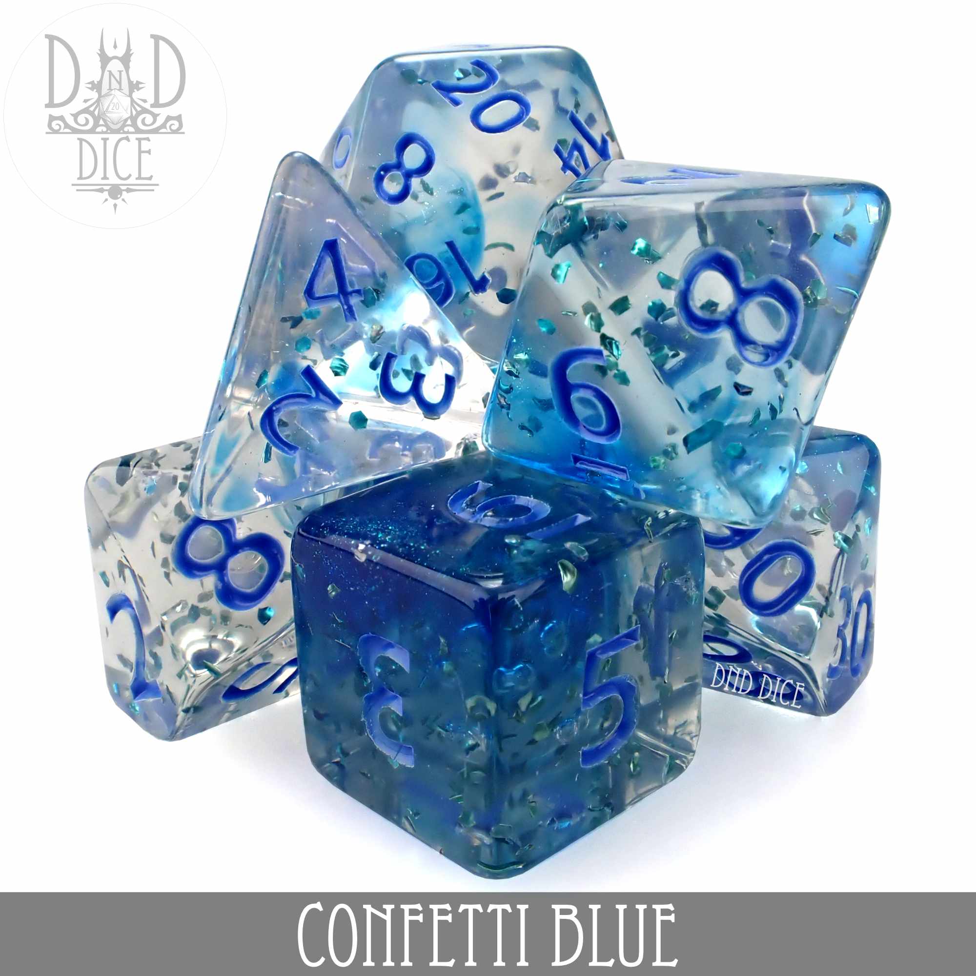 Confetti Blue Dice Set (Online Order Only)