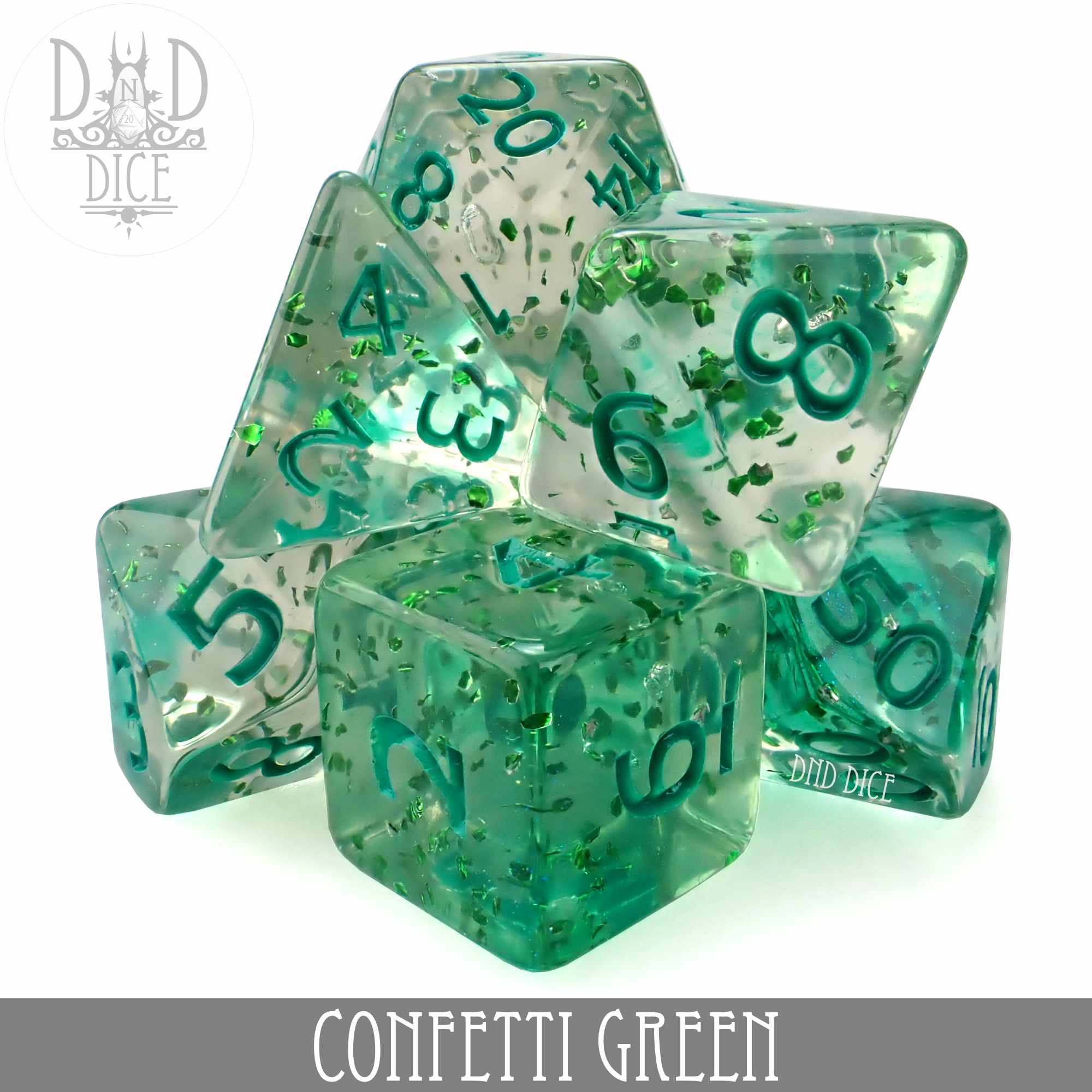 Confetti Green Dice Set (Online Order Only)