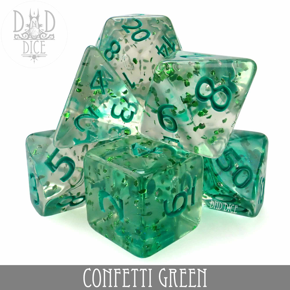 Confetti Green Dice Set (Online Order Only)