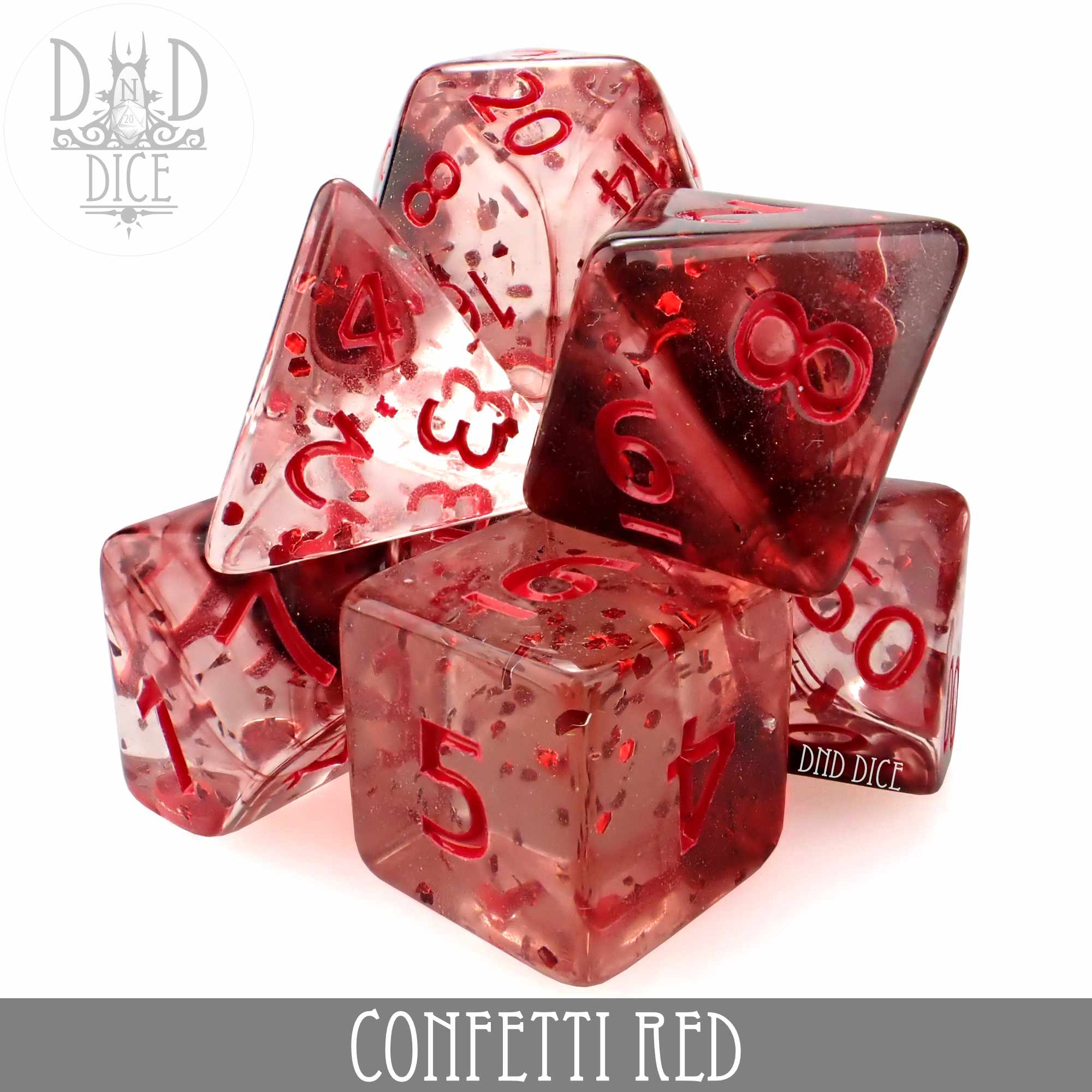 Confetti Red Dice Set (Online Order Only)