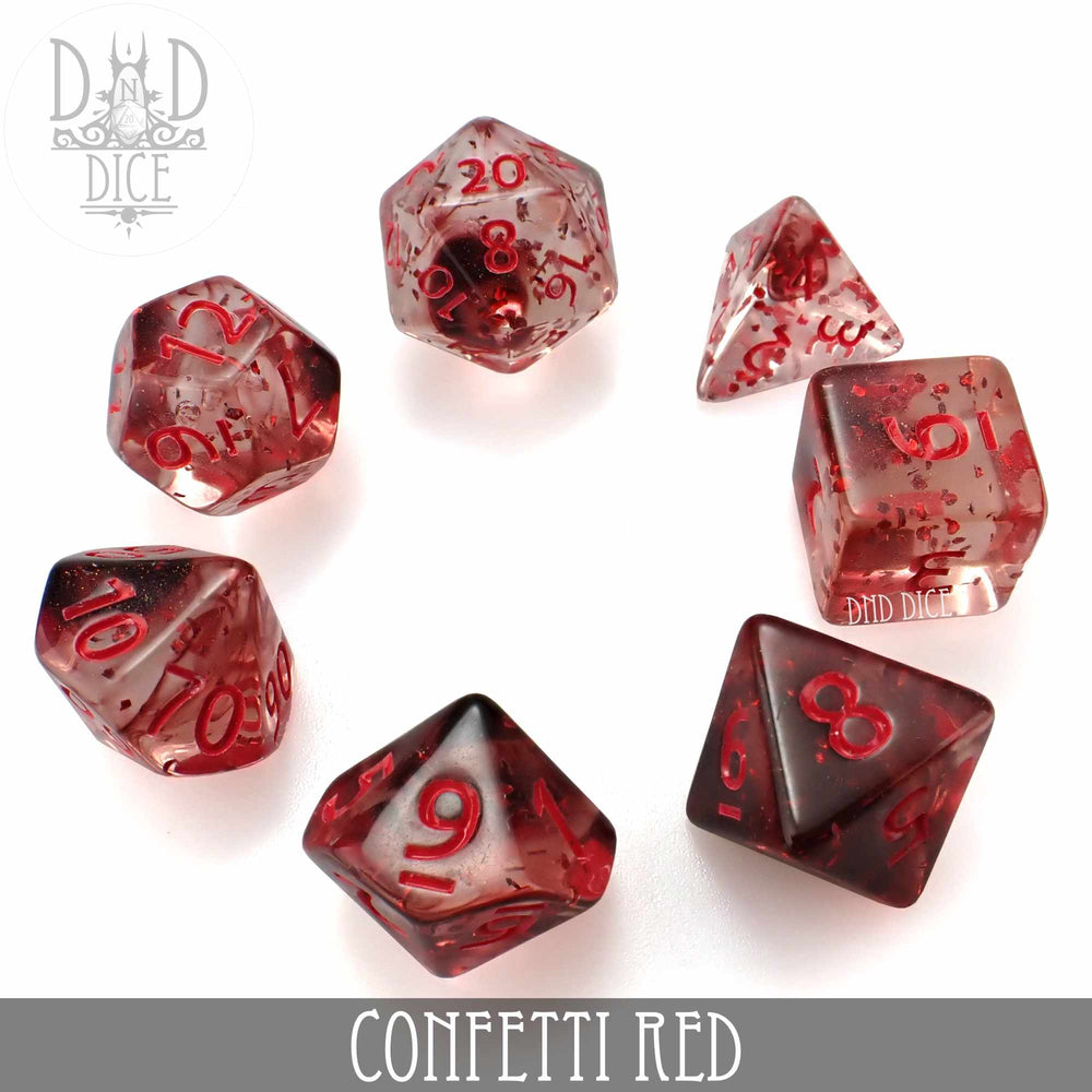 Confetti Red Dice Set (Online Order Only)