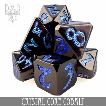 Crystal Core Cobalt Metal Dice Set (Online Order Only)