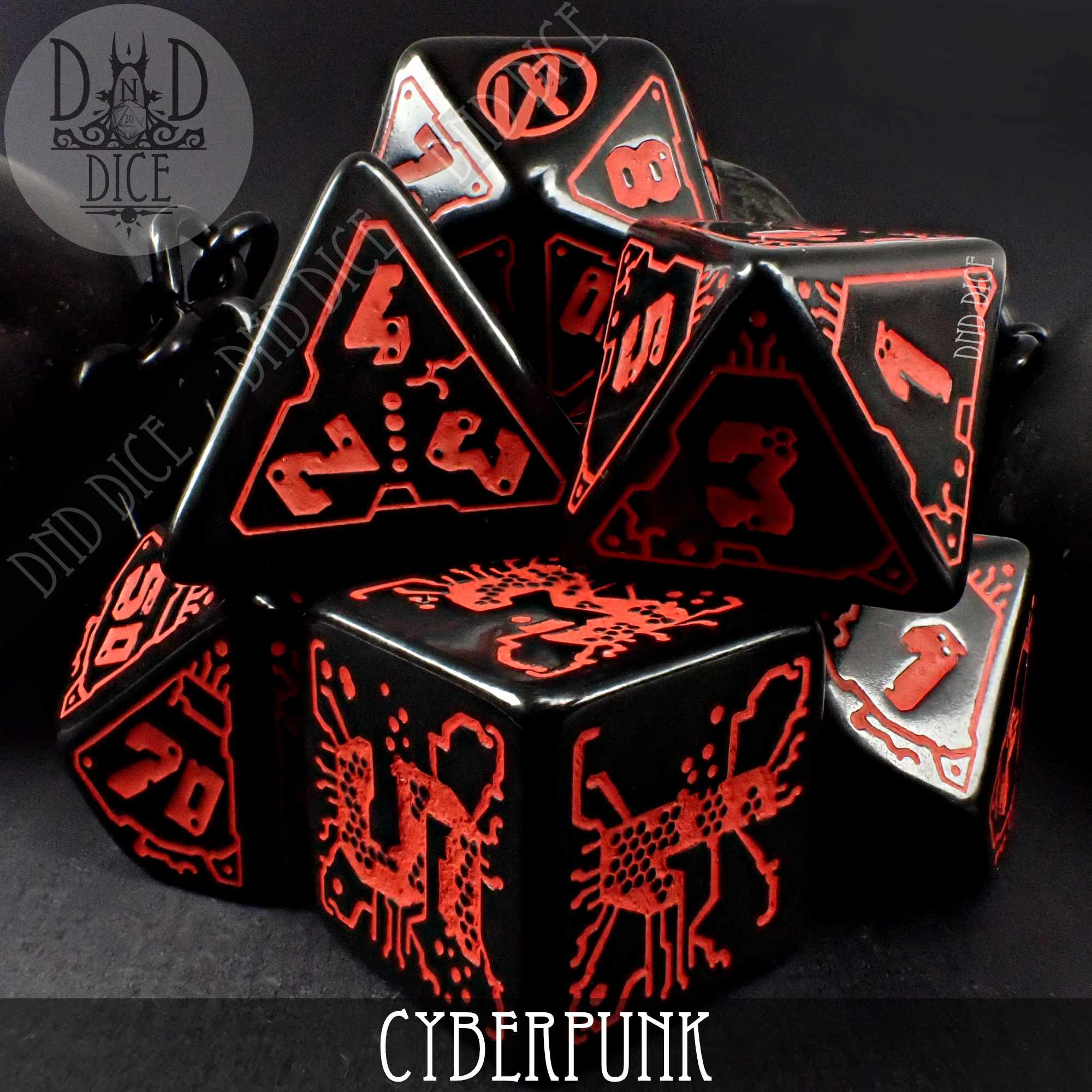 CyberPunk Blood over Chrome Dice Set (Online Order Only)