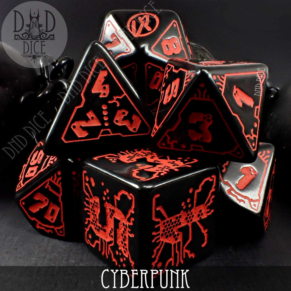 CyberPunk Blood over Chrome Dice Set (Online Order Only)