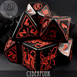 CyberPunk Blood over Chrome Dice Set (Online Order Only)