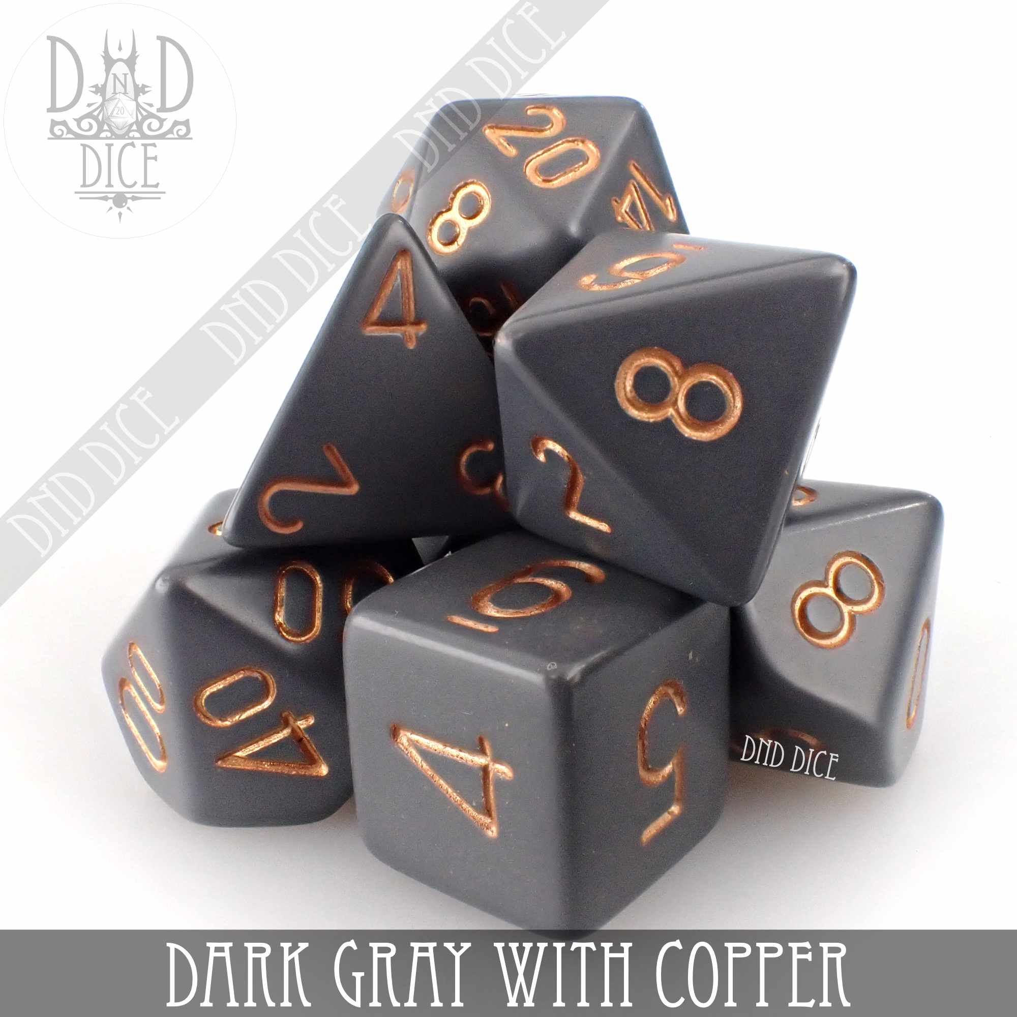 Dark Gray with Copper Dice Set (Online Order Only)