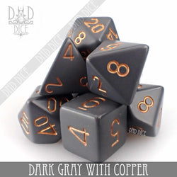Dark Gray with Copper Dice Set (Online Order Only)