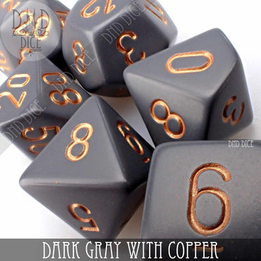 Dark Gray with Copper Dice Set (Online Order Only)
