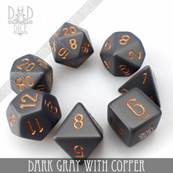 Dark Gray with Copper Dice Set (Online Order Only)