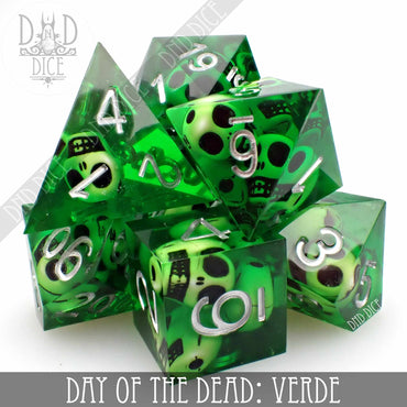Day of the Dead - Verde Handmade Dice Set (Online Order Only)