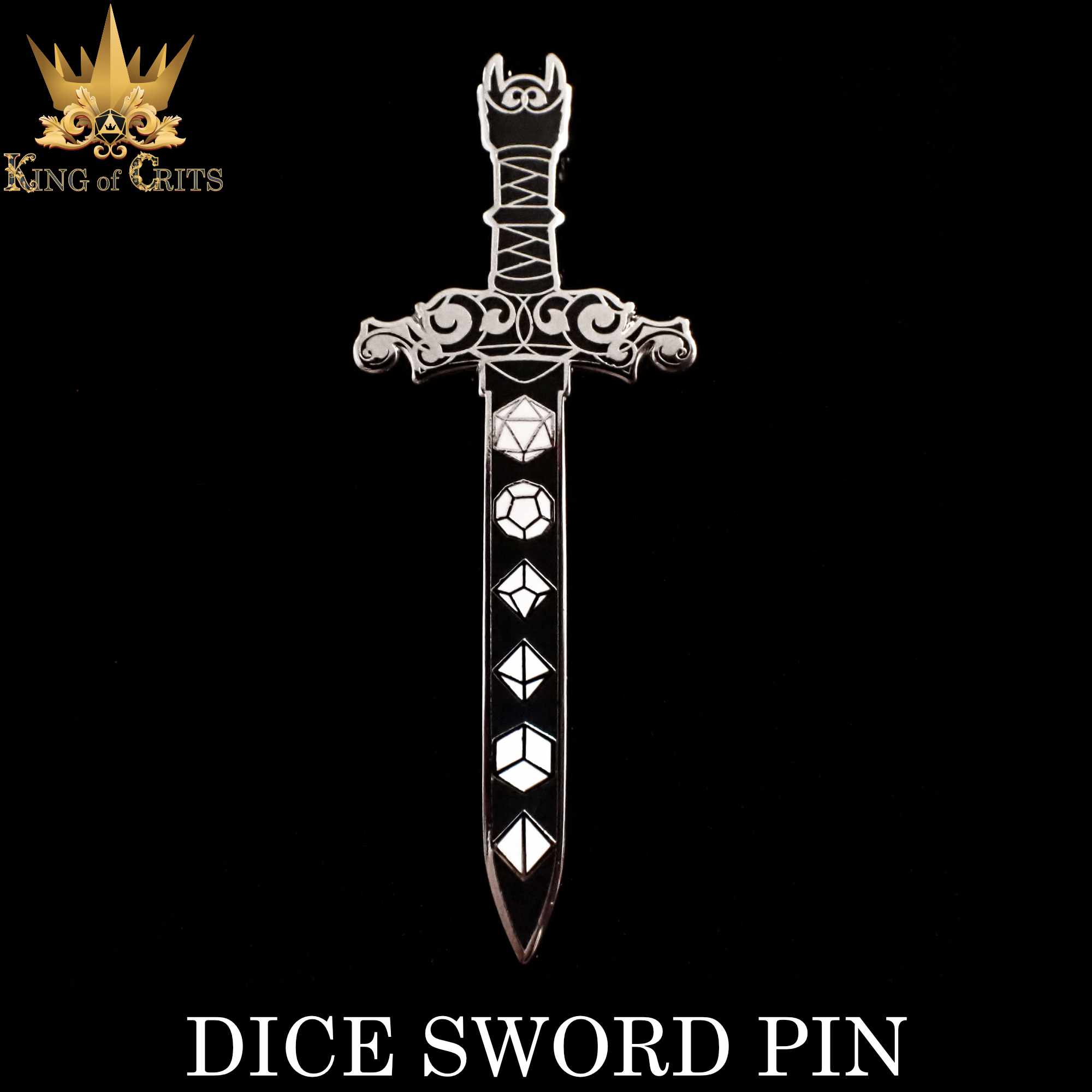Dice Sword Enamel Pin (Online Order Only)