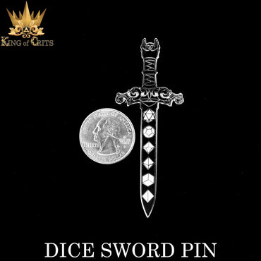 Dice Sword Enamel Pin (Online Order Only)