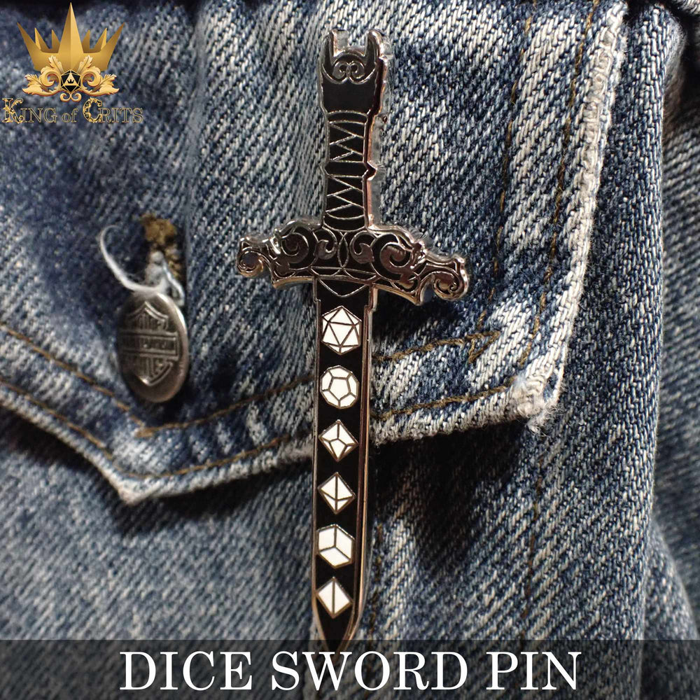 Dice Sword Enamel Pin (Online Order Only)