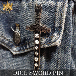Dice Sword Enamel Pin (Online Order Only)