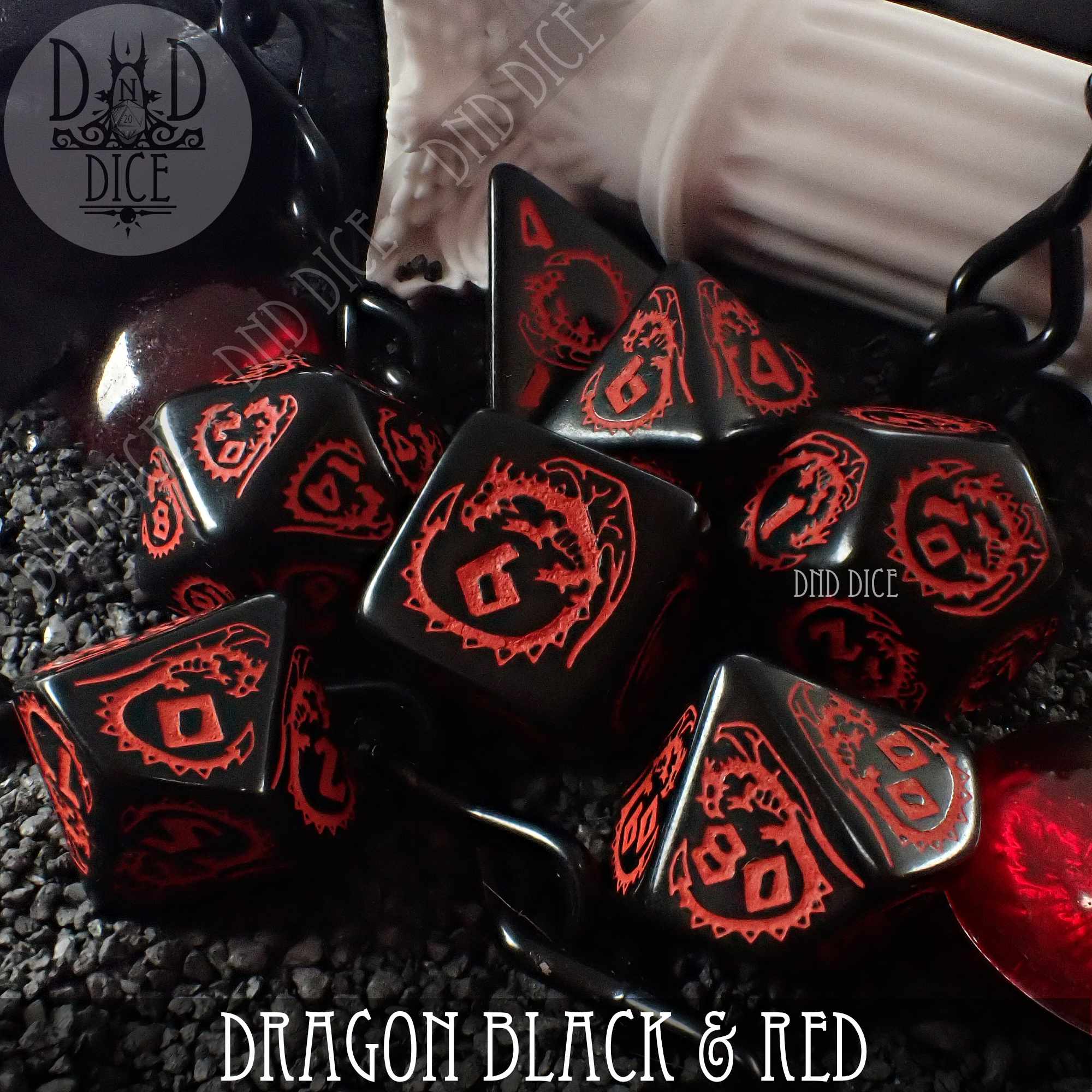 Dragon Onyx (Black & Red) Dice Set (Online Order Only)