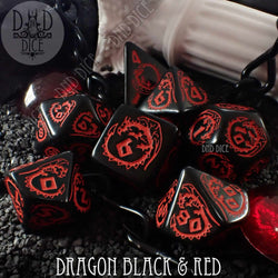 Dragon Onyx (Black & Red) Dice Set (Online Order Only)