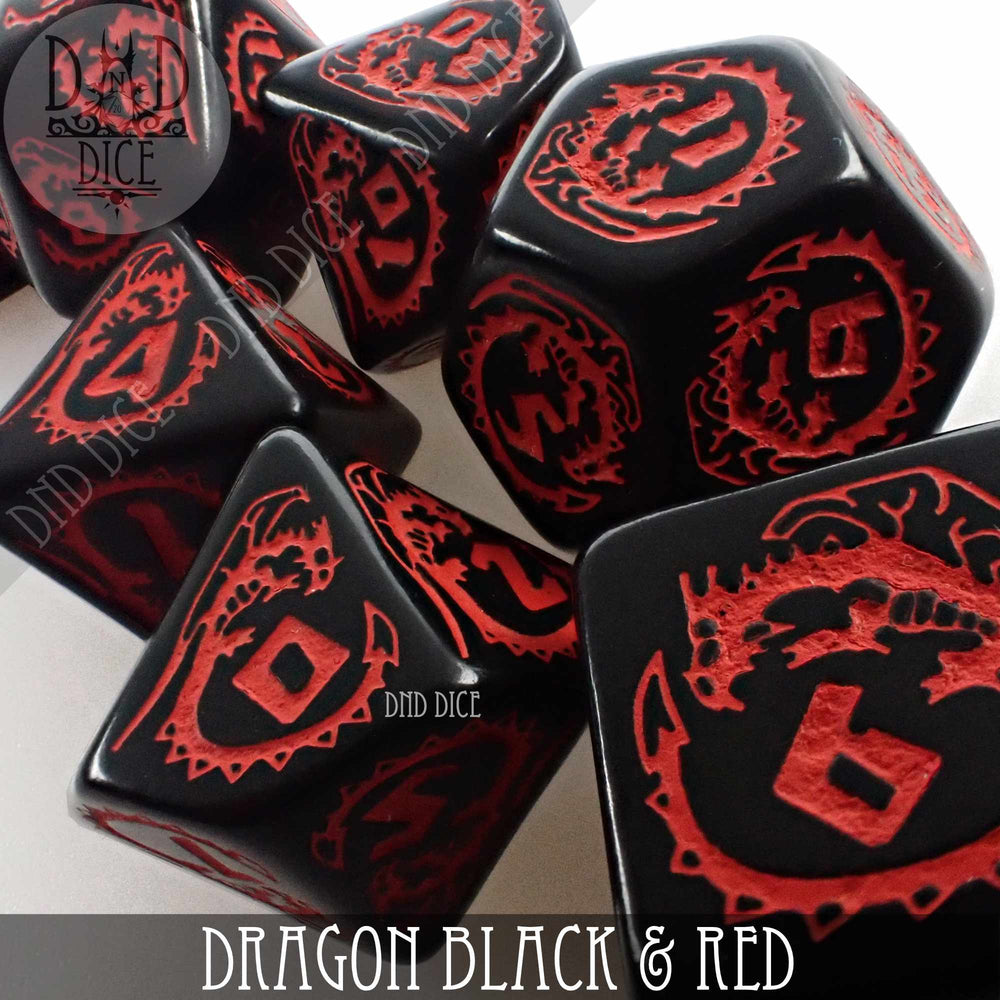 Dragon Onyx (Black & Red) Dice Set (Online Order Only)