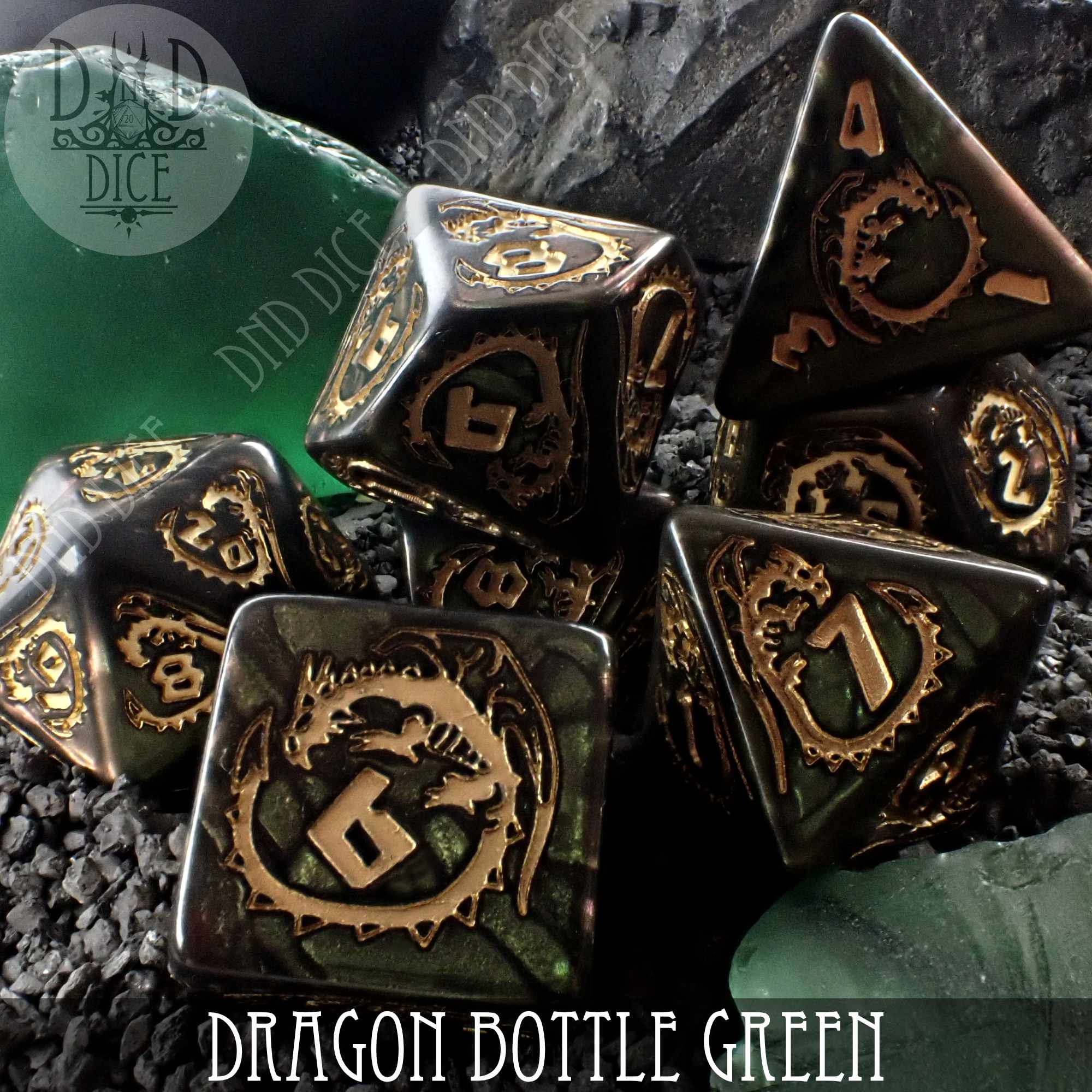 Dragon Nephrite (Bottle Green) Dice Set (Online Order Only)