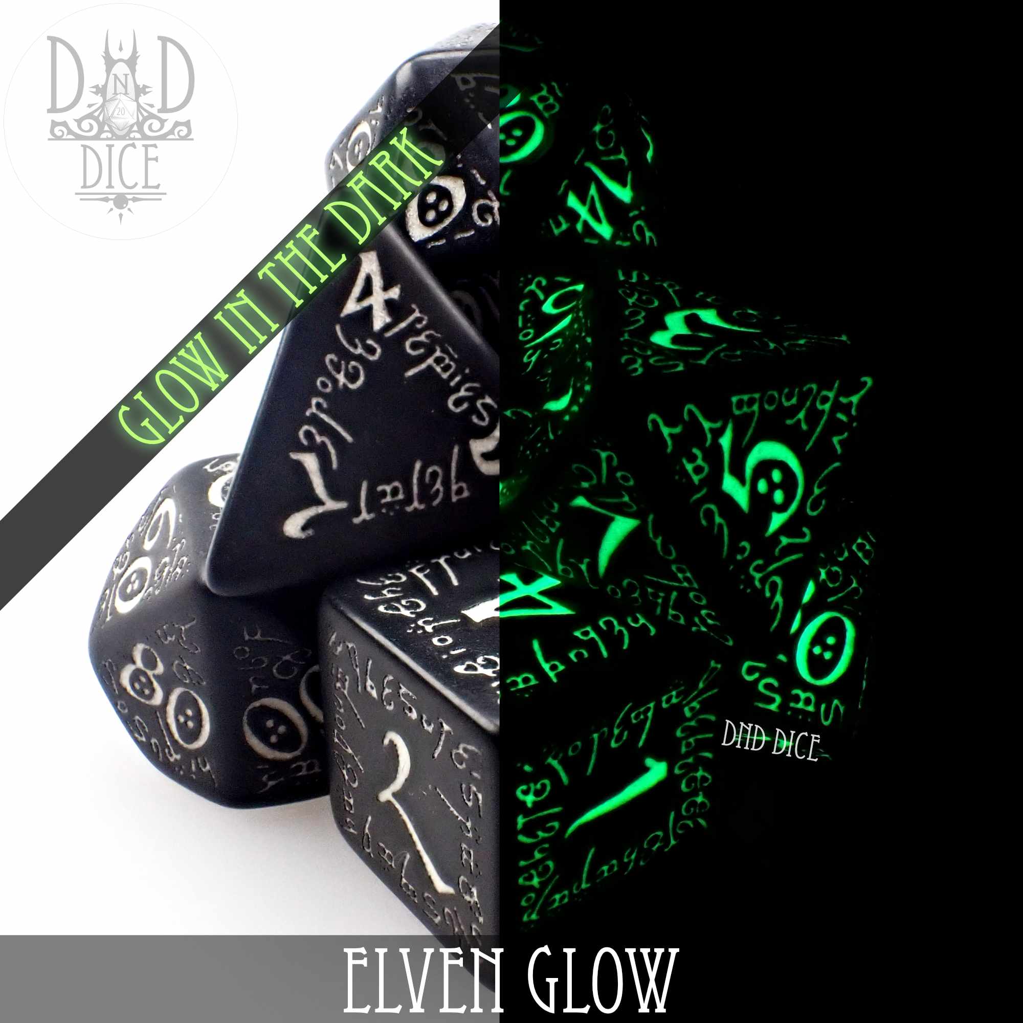 Elven Glow in the Dark Dice Set (Online Order Only)