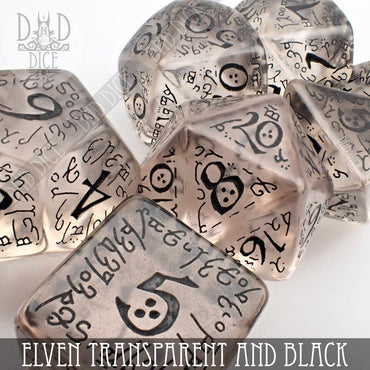 Elven Transparent & Black Dice Set (Online Order Only)