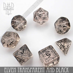 Elven Transparent & Black Dice Set (Online Order Only)
