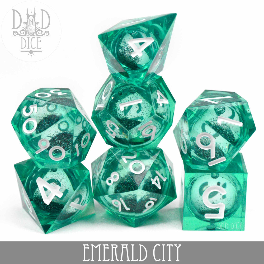 Emerald City Liquid Core Dice Set (Online Order Only)