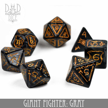 Giant Fighter Gray Dice Set (Oversize) (Online Order Only)