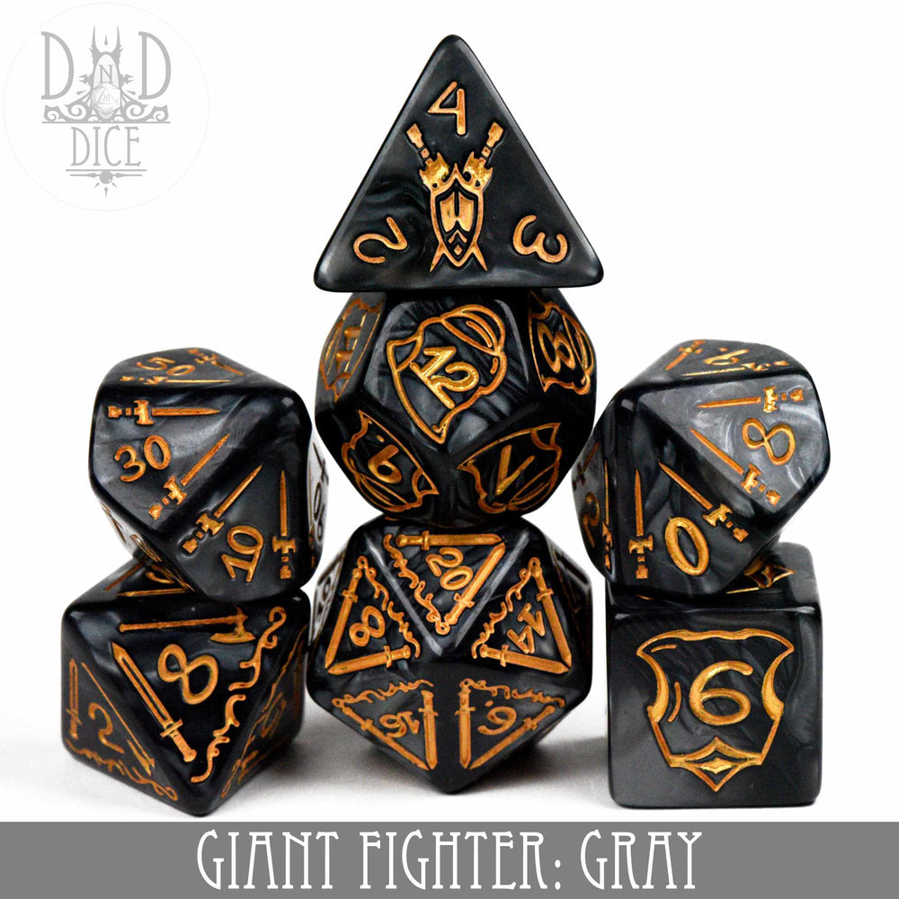Giant Fighter Gray Dice Set (Oversize) (Online Order Only)