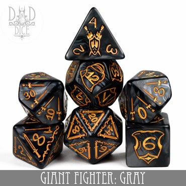 Giant Fighter Gray Dice Set (Oversize) (Online Order Only)