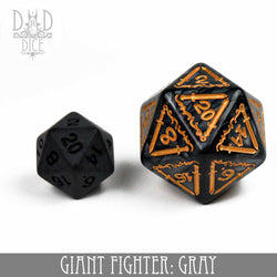 Giant Fighter Gray Dice Set (Oversize) (Online Order Only)