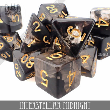 Interstellar Midnight 7 or 11 Dice Set (Online Order Only)