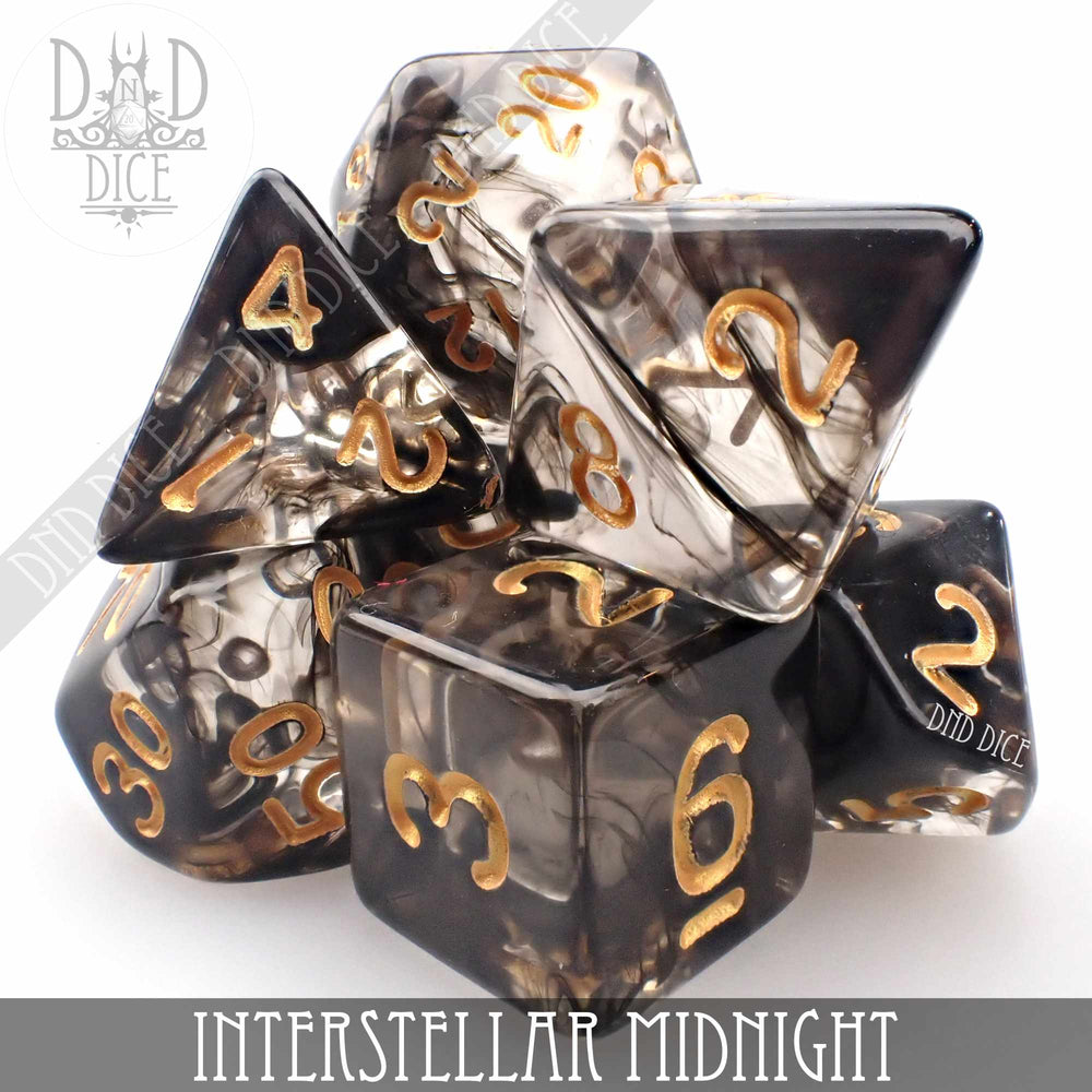 Interstellar Midnight 7 or 11 Dice Set (Online Order Only)